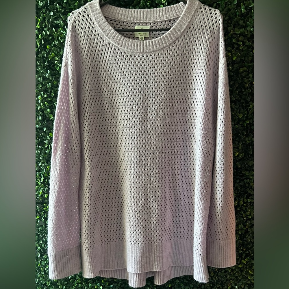 AERIE OFFLINE OPEN KNIT SWEATER - Picture 6 of 9